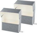 Lineco Archival Document Storage Box with Metal Edge, Acid-Free Gray Boxboard, Organize and Store Files, Prints, Photos, Jumbo-Sized Case 15.5" x 12.5" x 5" Wide, Pack of 2