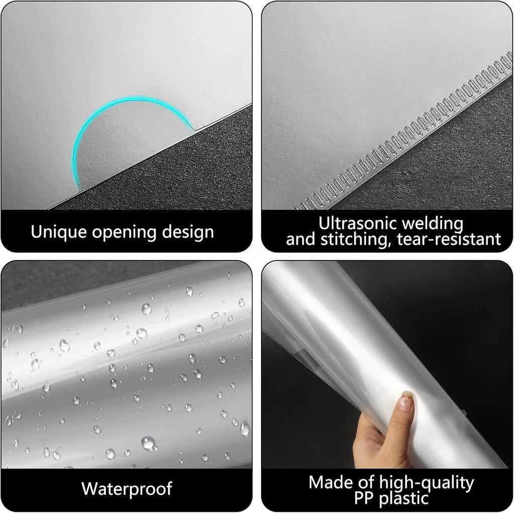 63 Pack Clear Plastic Document Folders L-Type Transparent Project Pockets for A4 Letter Size Paper