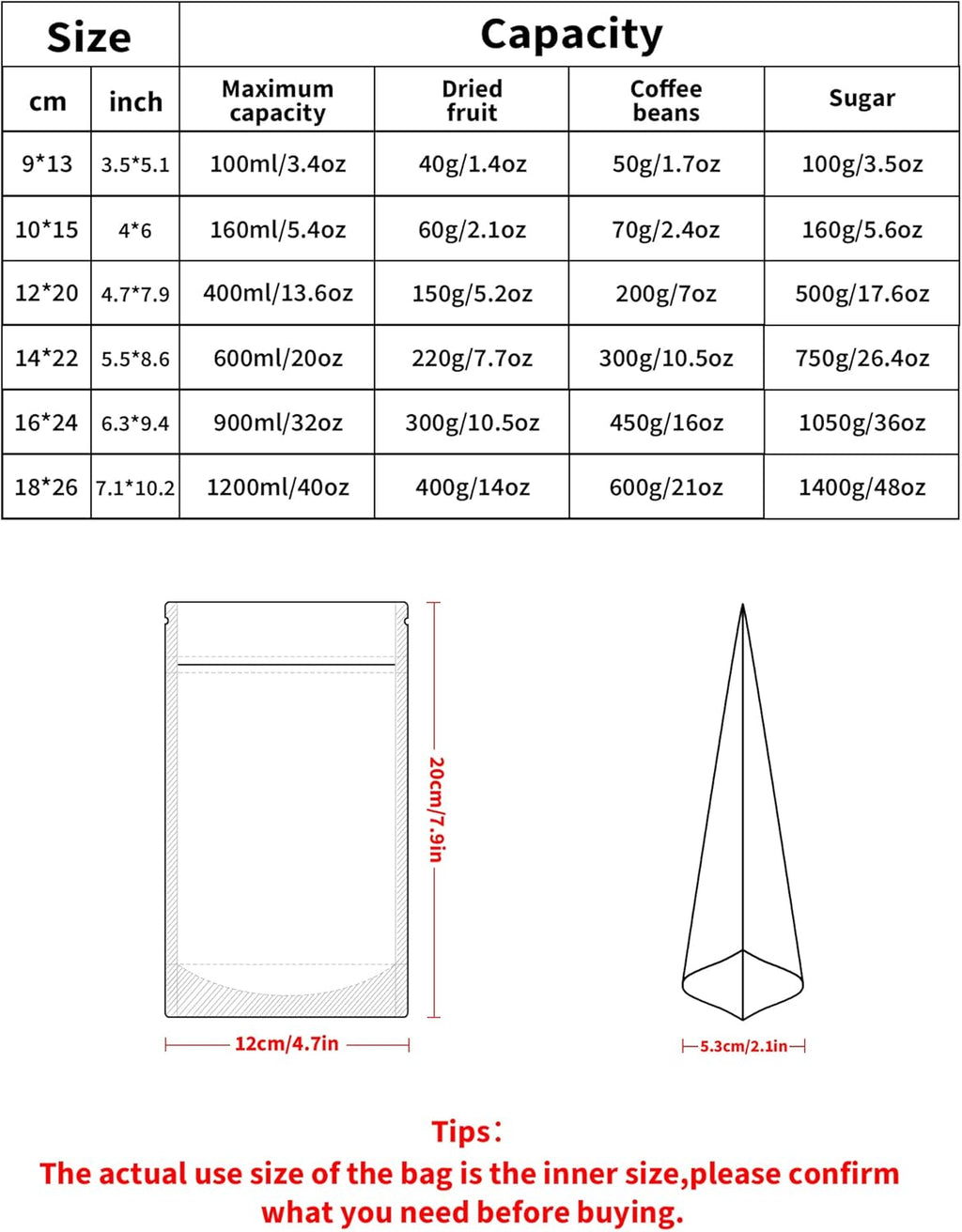 FireKylin 100 Pack Smell Proof Bags 4.7" x 7.9", Resealable Bags with Matte Window, Foil Pouch Stand Up Sealable Bags for Packaging（Red）