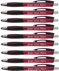 Customized Pens with Your Custom Logo or Text-250 Pack Bulk-for Businesses, Parties, and Events, 2 in 1 Capacitive Stylus & Ballpoint Pen Compatible with Most Touchscreen Devices, Red