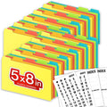 Chell 5x8 Plastic Index Card Dividers, Heavyweight Poly Index Card Guides A-Z for Flash Cards and Recipe Cards, with Alphabetical/Blank Stickers, Pack of 50