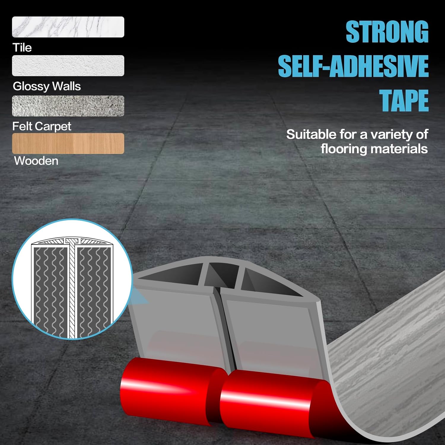 Floor Cord Cover Self Adhesive Cord Hider,3.3FT Cable Management, Extension Strip Protector for Wires, Prevent Cable Trips for Offices, Gyms, Exhibitions Cavity:0.3"(W) x 0.28"(H) Gray Wood