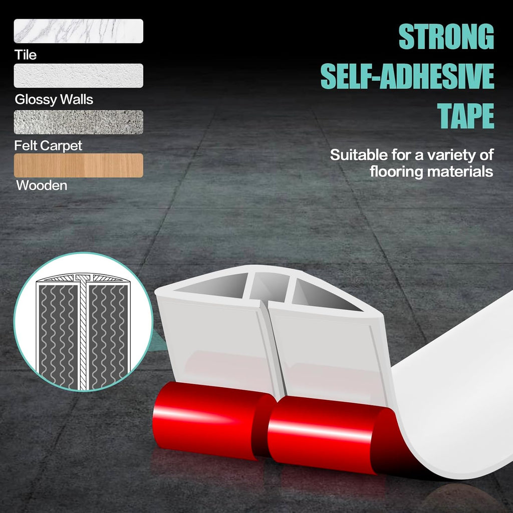 Floor Cord Cover Self Adhesive Cord Hider,10FT Cable Management, Extension Strip Protector for Wires, Prevent Cable Trips for Offices, Gyms, Exhibitions Cavity:0.39"(W) x 0.27"(H) White
