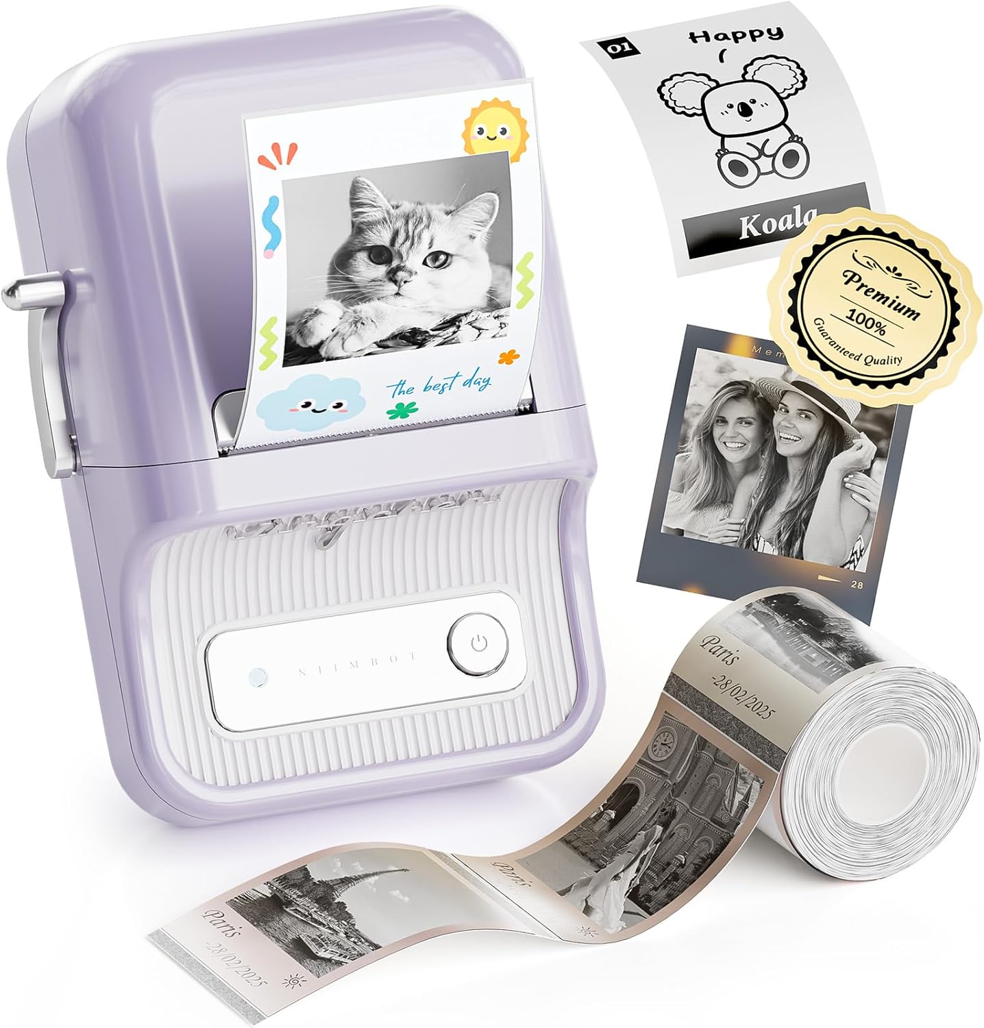 NIIMBOT B21 Pro Label Maker, 300DPI HD Label Printer, Ideal for Notes,Photos, Study Graphics, Memo Maker,50x30mm Label,230Pcs(Purple)