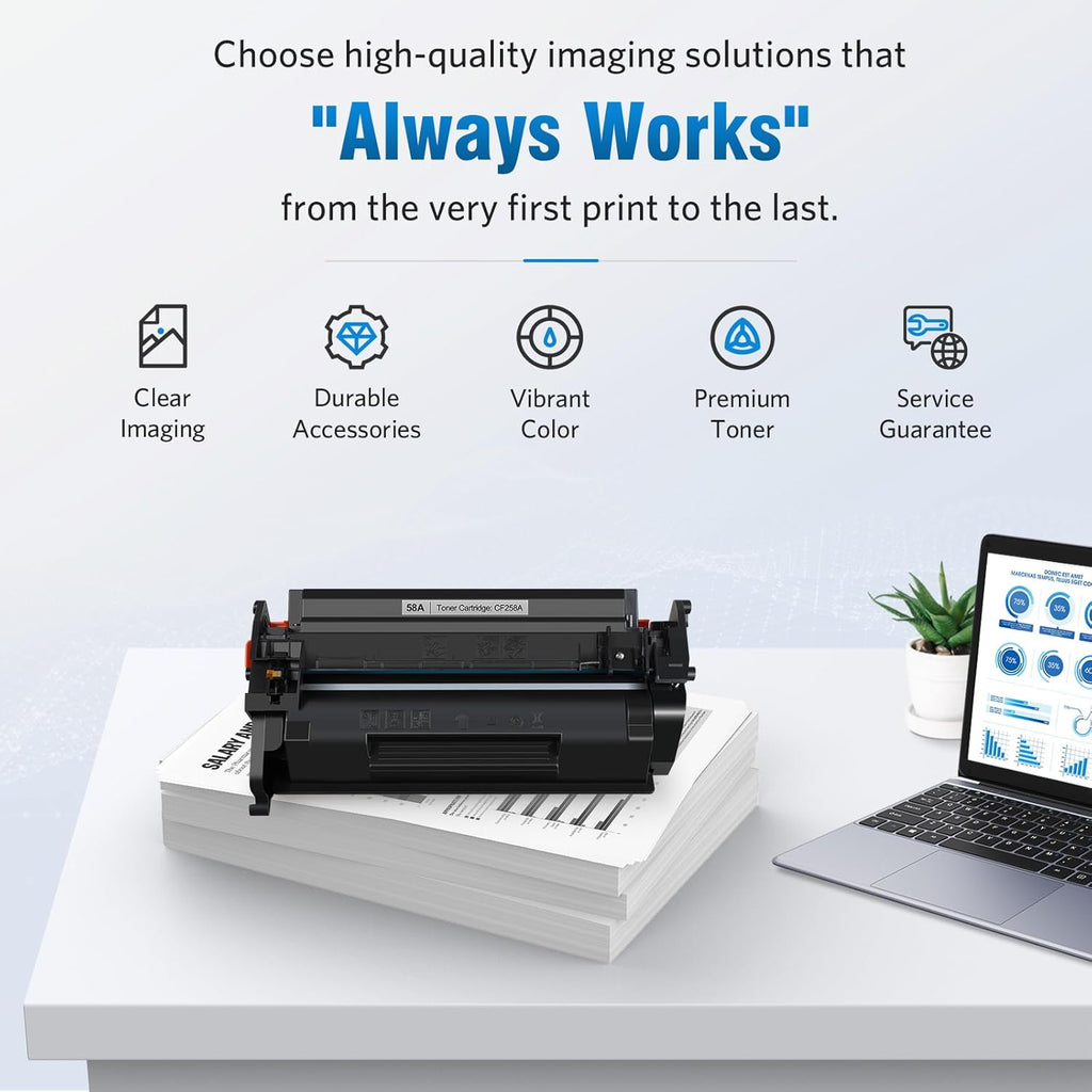 58A CF258A Toner Cartridge (with chip) Compatible Replacement for HP 58A CF258A 58X CF258X Laserjet MFP M428fdw M428dw M428fdn Pro M404n M404dn M404dw M404 M428 Toner Laser Jet Printer (Black 1-Pack)