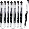 EYEYE Disposable Fountain Pens Fine Point, 8 Pack Black Calligraphy Pens for Writing, Stainless Steel Nib, Smooth Writing for Journaling, Drafting, Sketching, Doodling & Office Supplies