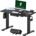 FLEXISPOT EN2 Whole-Piece Standing Desk with Clamp Power Strip, 40 x 24'' Electric Stand Up Height Adjustable Desk with Cable Management (Black Frame + 40" Black Top)