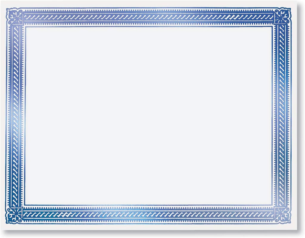 PaperDirect Blue on White Elite Specialty Certificates, 8½ x11, Foil Accents, 50 Count, Certificates And Awards Paper, For School, Work, Diplomas & Award Certificates