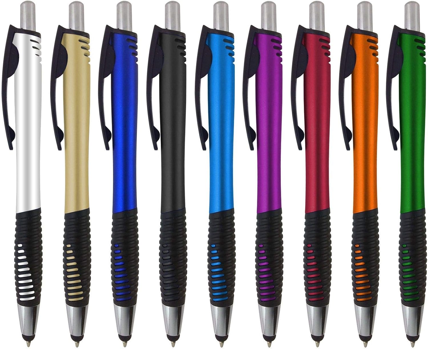 Customized Pens with Your Custom Logo or Text-250 Pack Bulk-for Businesses, Parties, and Events, 2 in 1 Capacitive Stylus & Ballpoint Pen Compatible with Most Touchscreen Devices, Red