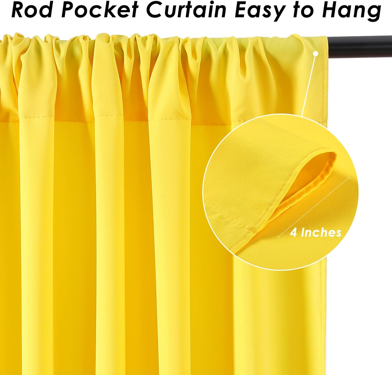 Yellow Backdrop Curtains 2 Panels 5ft x 10ft Polyester Wrinkle Free Fabric Lemon Yellow Drapes for Backdrop Birthday Party Wedding Baby Shower Decorations
