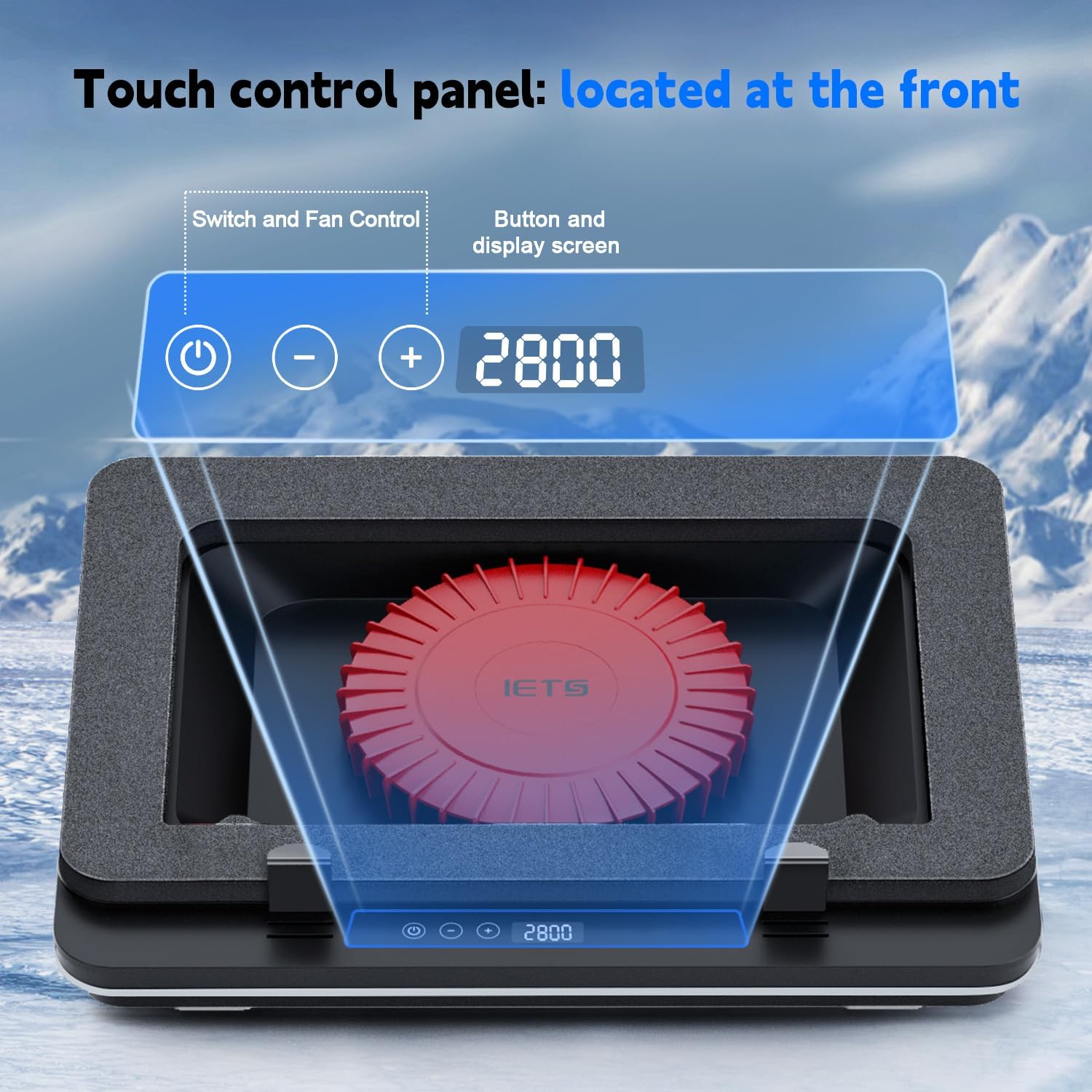 GT600 Laptop Cooling Pad Equipped with Gigantic Turbo-Fan（5.5inch Diameter）,Sealed Foam for Rapid Cooling Gaming Laptop,14.1-19.3 inch Laptop Cooler with 3-Port USB Hub,Dust Filter,Touch Start