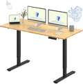 FLEXISPOT E3 Bamboo Dual Motor 72x30 Inch Electric Height Adjustable Standing Desk Whole-Piece Board Desk Sit Stand Up Desk (Black Frame + Bamboo Desktop)