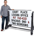 SmartSign 36"x48" Changeable Message Board Sidewalk Sign, Standard Portable Swinger Sign & Letter Kit for Outdoor, Business, Large Black Standing Frame with Wheels, USA-Made