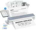 iDPRT Portable Printer Wireless for Travel, 300DPI Bluetooth Thermal Printer Support for 8.5"x11" US Letter, Inkless Compatible with iOS, Android, Laptop for Office, Car and Home, School