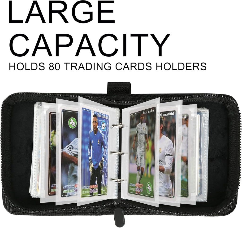 Mini Card Binder 1 Pocket, 80 Pockets Trading Card Binder, Premium Small 2 Pocket Trading Card Collection Album Folder with 40 Sleeves Double Sided - Gifts for Kids (Blue)