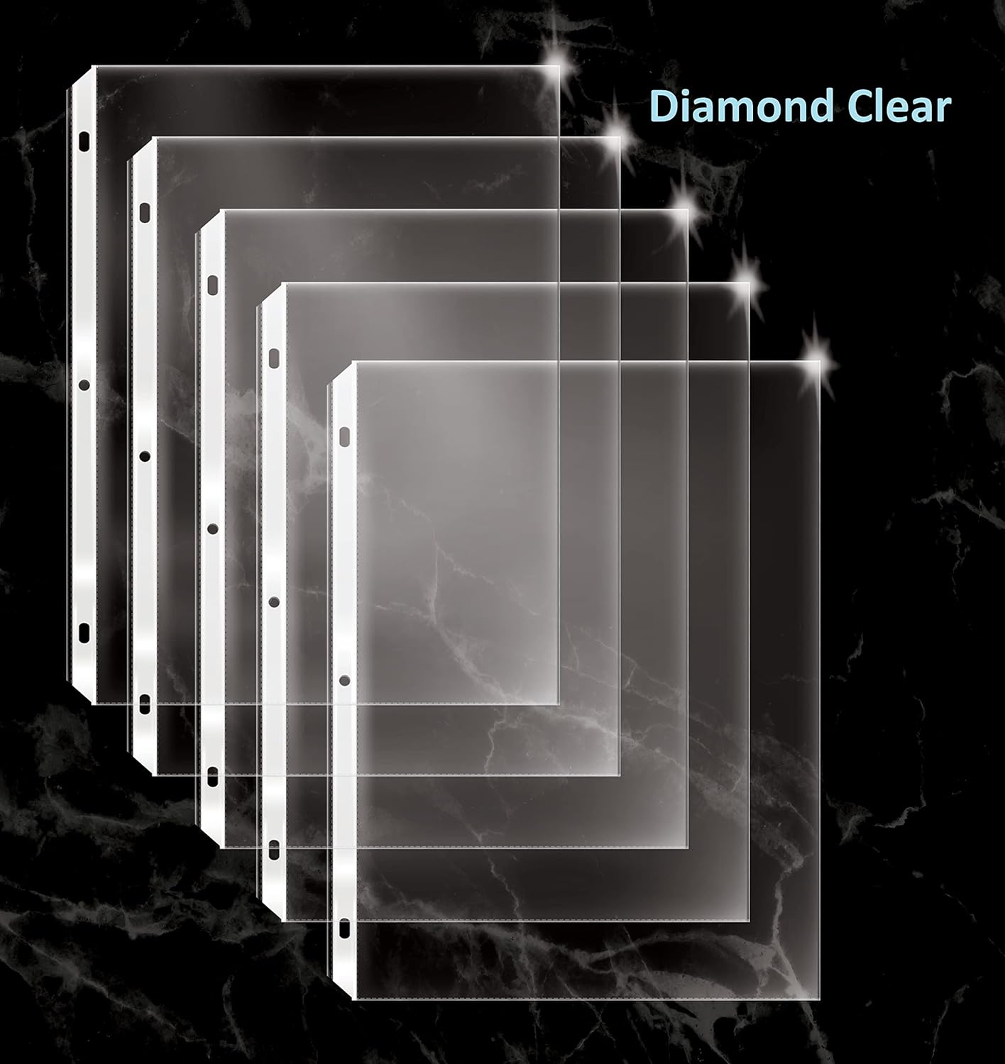 GOLD SEAL 50 Count Diamond Clear Sheet Protectors, Anti Glare Coating, Standard Durable Weight, 8.5 x 11, Topload, 50 Pack