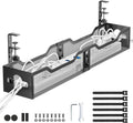 Under Desk Cable Management Tray Black, Litwaro Cable Management Under Desk No Drill, 25'' Cable Tray with Clamp for Wire Management, Cord Organizer for Office, Home - No Damage to Table