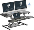 FLEXISPOT 36-inch Standing Desk Converter Height Adjustable Sit to Stand Up Workstation, Dual Monitor and Laptop Riser with Wide Keyboard Tray, Black