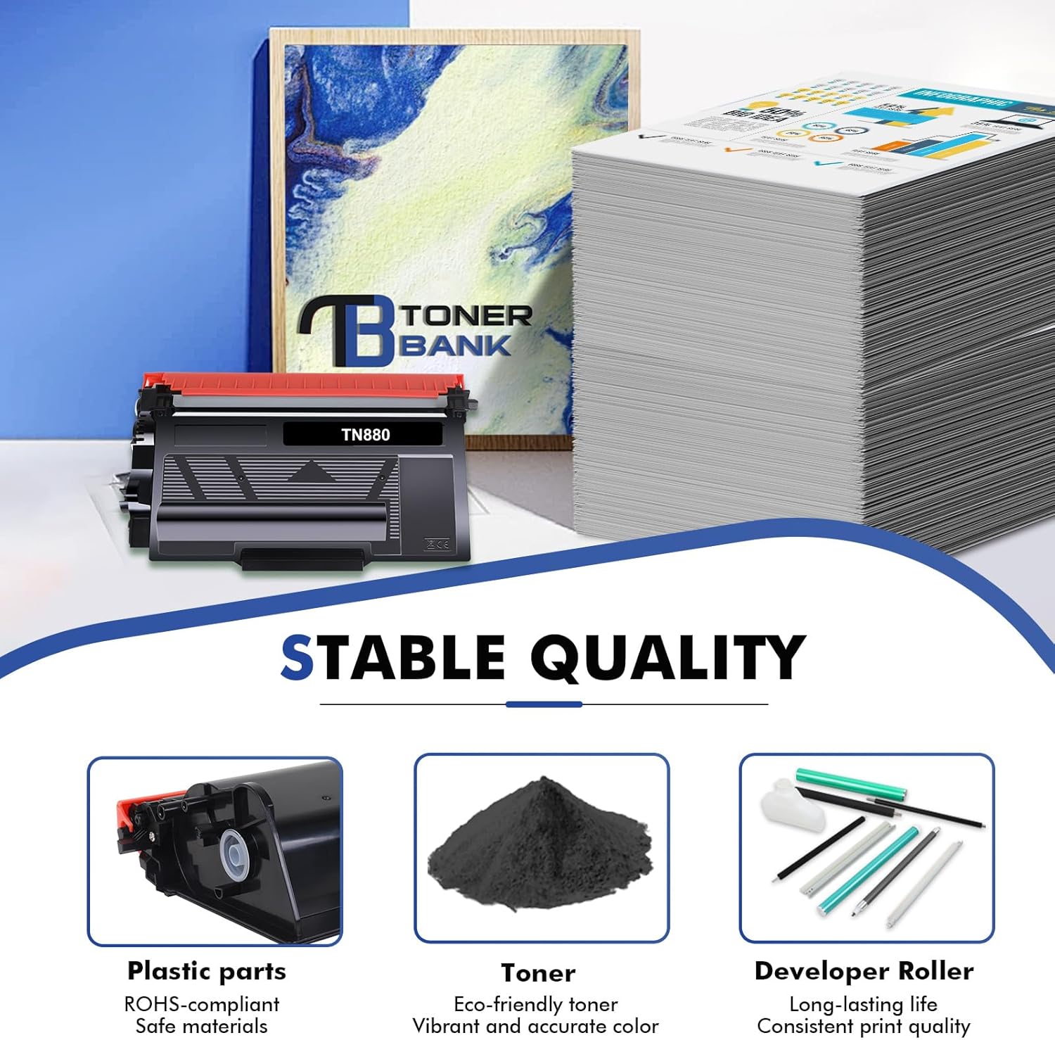 TN880 Super High Yield Black Toner Cartridge 4-Pack Compatible Replacement for Brother TN880 TN-880 TN 880 for HL-L6200DW L6200DWT L6400DW L6400DWT MFC-L6700DW L6800DW L6900DW Printer
