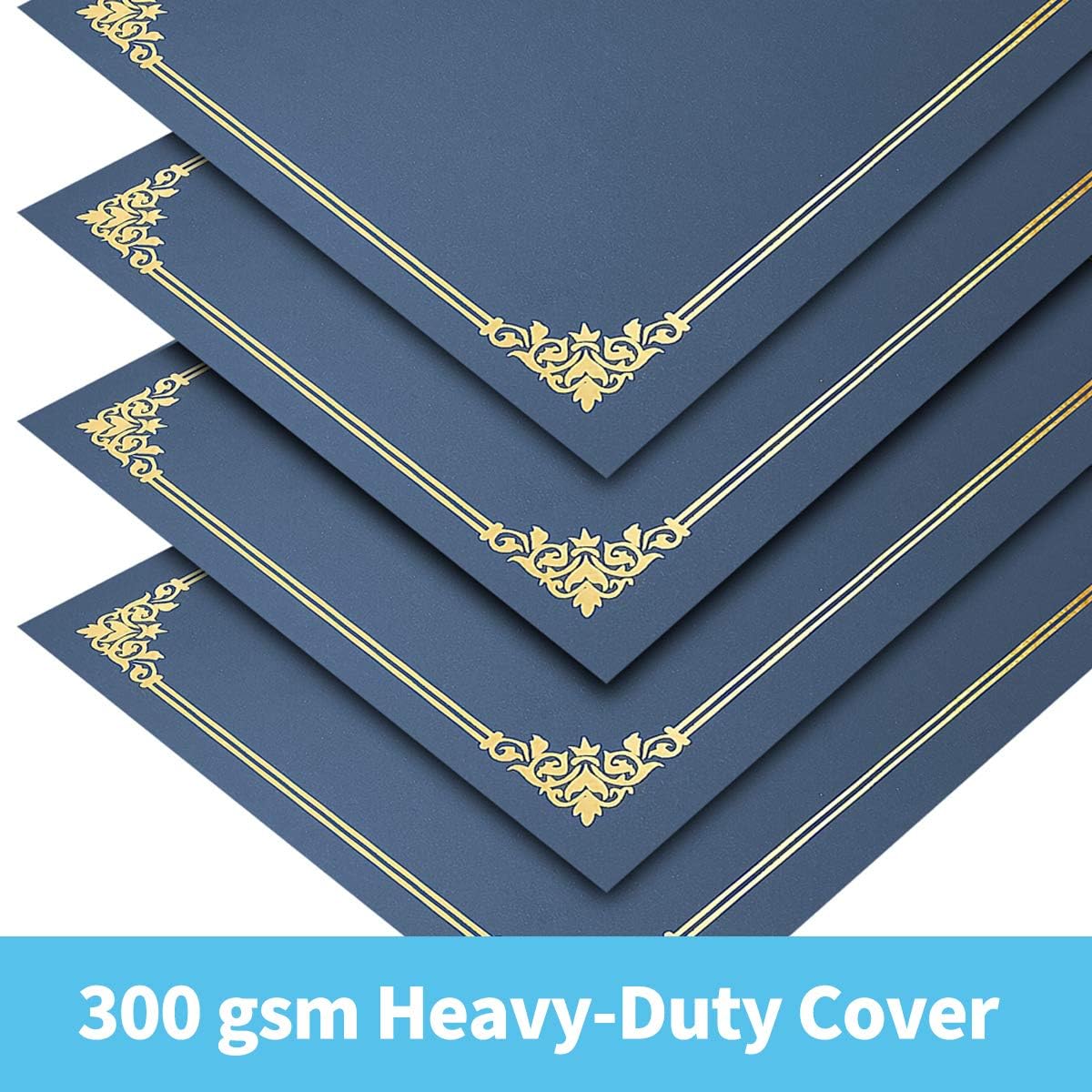 SUNEE 75pcs Certificate Kit, 25pcs Navy Blue Certificate Holders & 25pcs Letter Size Certificate Papers & 25pcs Gold Foil Award Seals for Diploma, Award, Accomplishment