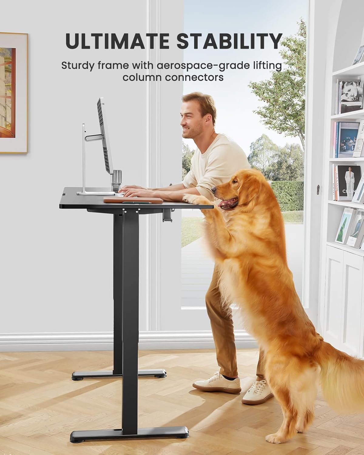 ErGear Electric 71 x 30 inch Standing Desk Workstation, Large Sit Stand up Desk, Memory Computer Home Office Desk, (Black) Ships in One Box
