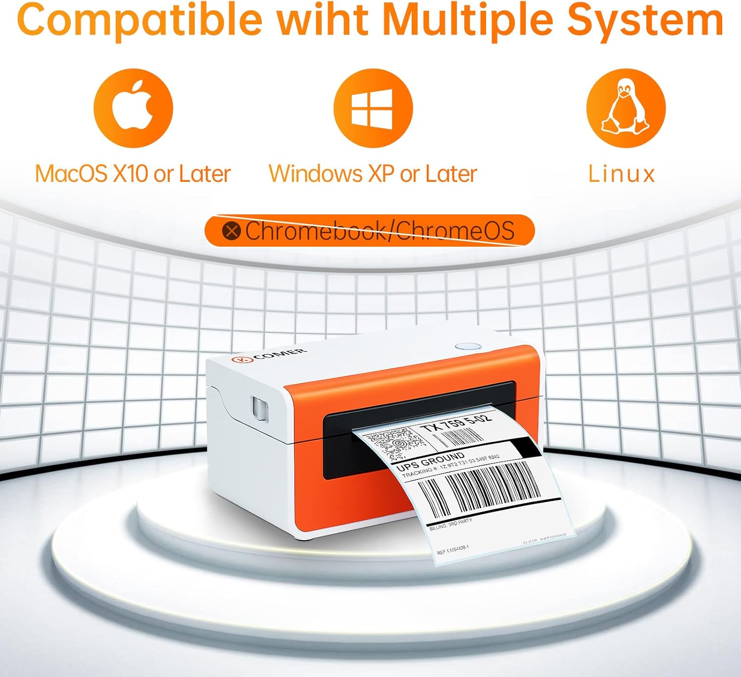 K Comer Shipping Label Printer 150mm/s High-Speed 4x6 Direct Thermal Label Printing for Shipment Package 1-Click Setup on Windows/Mac,Label Maker Compatible with Amazon, Ebay, Shopify, FedEx,USPS,Etsy