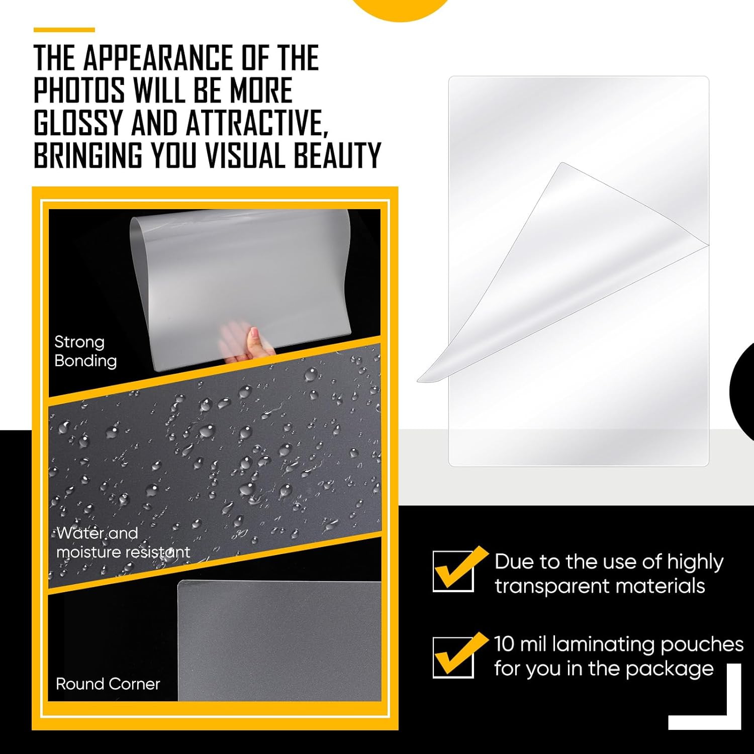 Sherr 50 Pcs 10 Mil Thermal Laminating Sheets 11 x 17 Inch Laminating Pouches 11-1/2 x 17-1/2 Inch Clear Lamination Sheets A3 Size Menu Size Hot Glossy Laminator Sleeves for Sealing