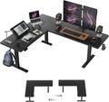 FEZIBO 75x63 L Shaped Standing Desk, Electric Height Adjustable L Shaped Desk, Suitable for Home Office, Black