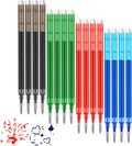 0.7 mm Erasable Gel Ink Pen Refills Compatible with Frixion Friction, Smooth Writing Multicolor Retractable Fine Point Pen Refill for School Office Home Art (4 Colors, 16)