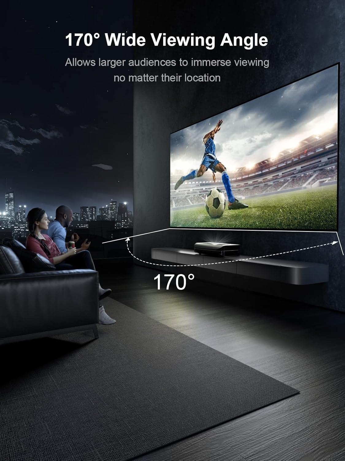 AWOL VISION 135-inch Projector Screen Fixed Frame, 1.3 dB Peak Gain, The Perfect Combo with LTV-2500, 80% Picture Quality Improved, 4K / 8K Ultra HD, Active 3D Wall Mount Projector Screen, MW-135