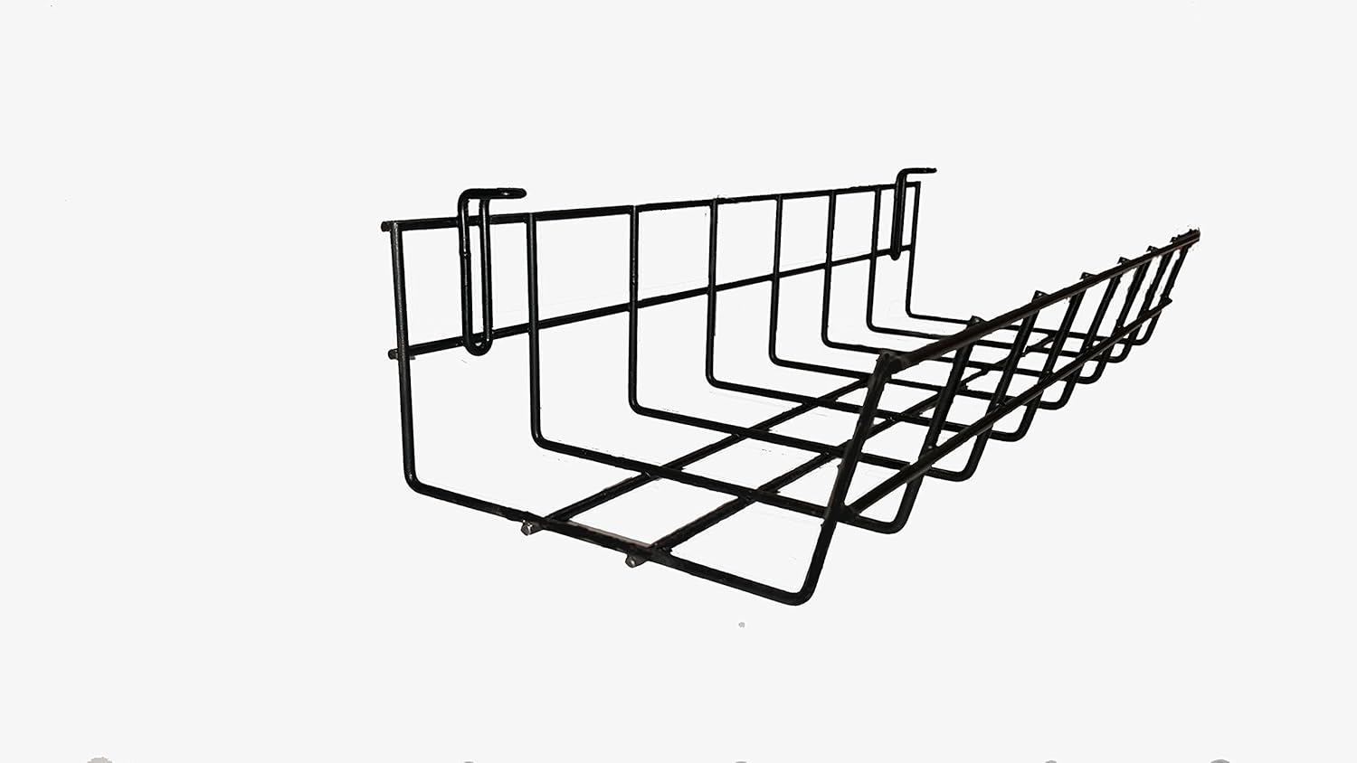 Under Desk Cable Organizer 14 Inch Wire Tray | Table Cord Management Basket | Desk Cable Raceway (2 Pack)