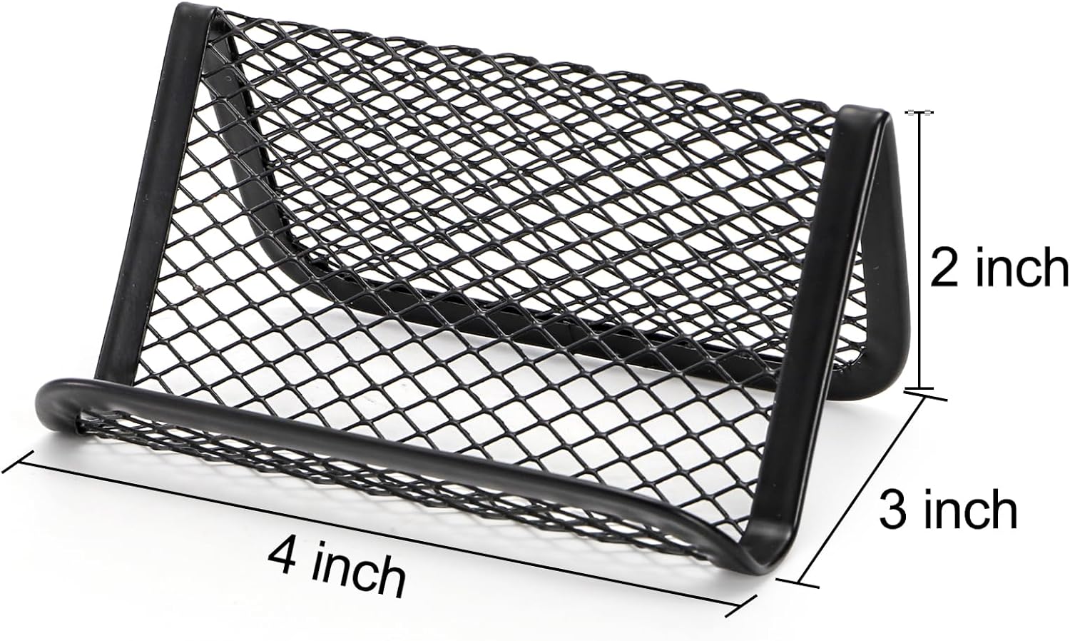 Suwimut 12 Pack Business Card Holder for Desk, Metal Mesh Business Card Stand Desktop Display Rack, Black Business Card Organizer Holds up to 50 Name Cards for Office
