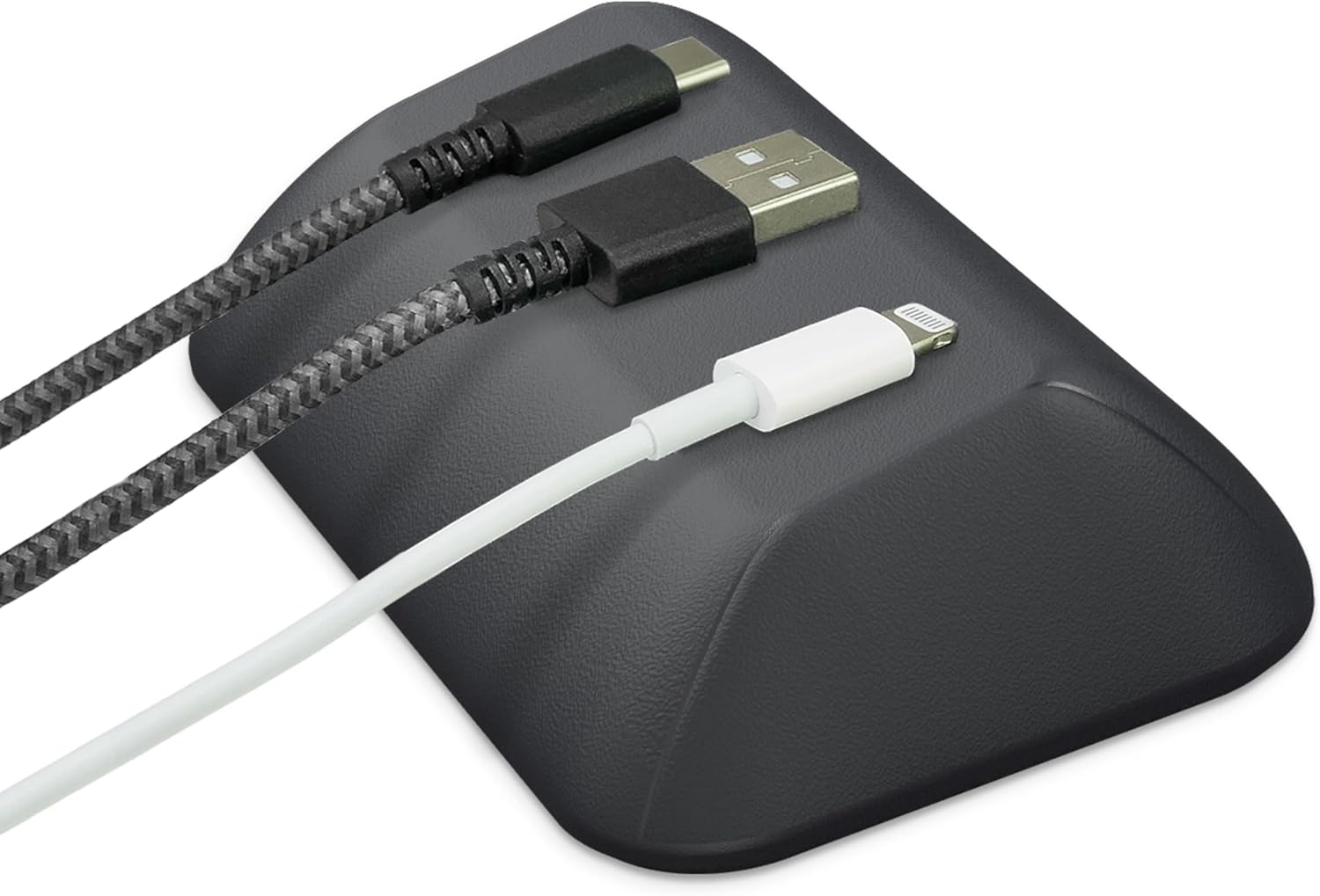 Smartish® Magnetic Cord Holder - Bigger Cable Wrangler Organizer with Magnet Clips for Charger Management on Desktop, Nightstand, or Side Table - Holds 6+ Cables - Black Tie Affair