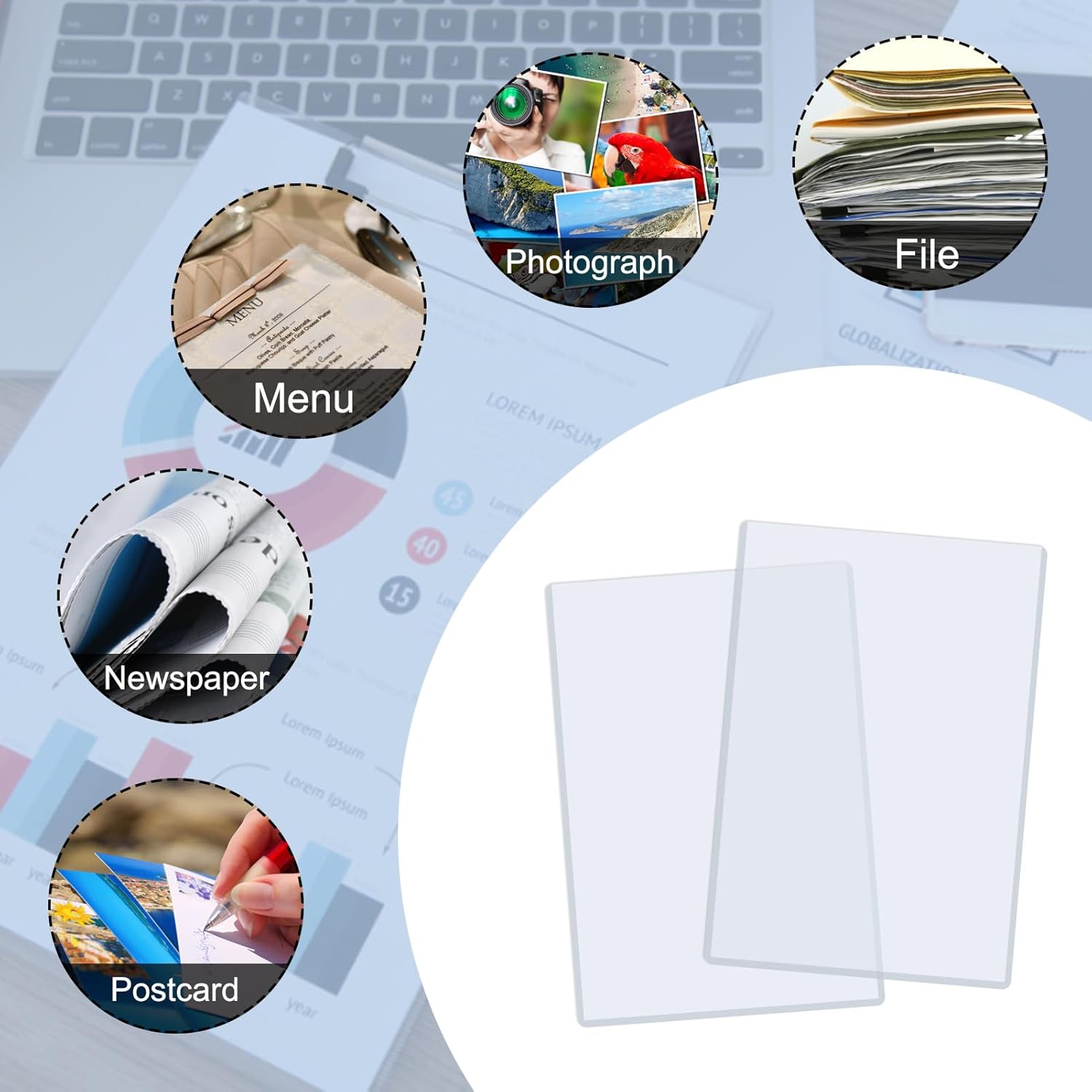 Rainmae 6 Pack 8.5" x 14" Rigid Print Protectors, Clear Waterproof Hard Plastic Page Sheet Protectors, Paper Sleeves Photo Plastic Sleeves Document Holder Birth Certificate Protector