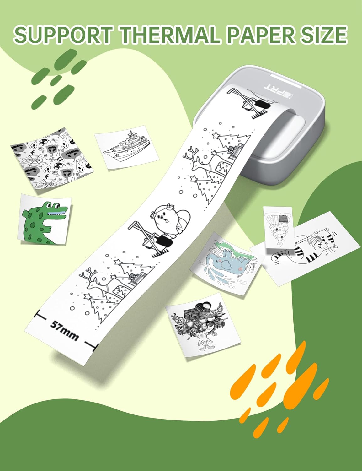 iDPRT Sticker Printer Mini Thermal Portable Printer & Pocket-Sized Sticker Maker, Ideal for Learning Notes, DIY Projects & Kids Gifts, Grey