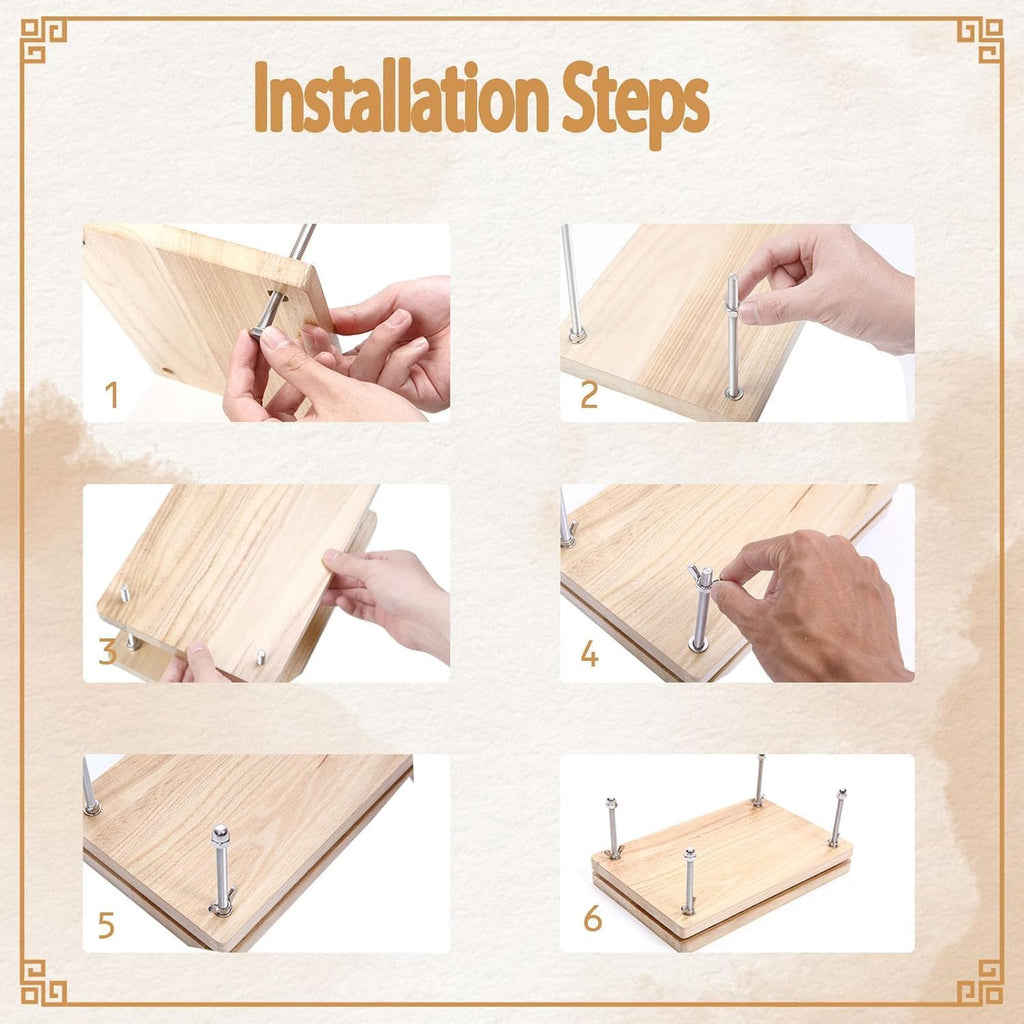 Book Press, Wooden Book Press Bookbinding, Portable Binding Press for Bookbinding, Binding Supplies for DIY Bookbinding Easy Assemble