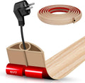 Floor Cord Cover Self Adhesive Cord Hider,10FT Cable Management, Extension Strip Protector for Wires, Prevent Cable Trips for Offices, Gyms, Exhibitions Cavity:0.3"(W) x0.28(H) WoodLightyellow