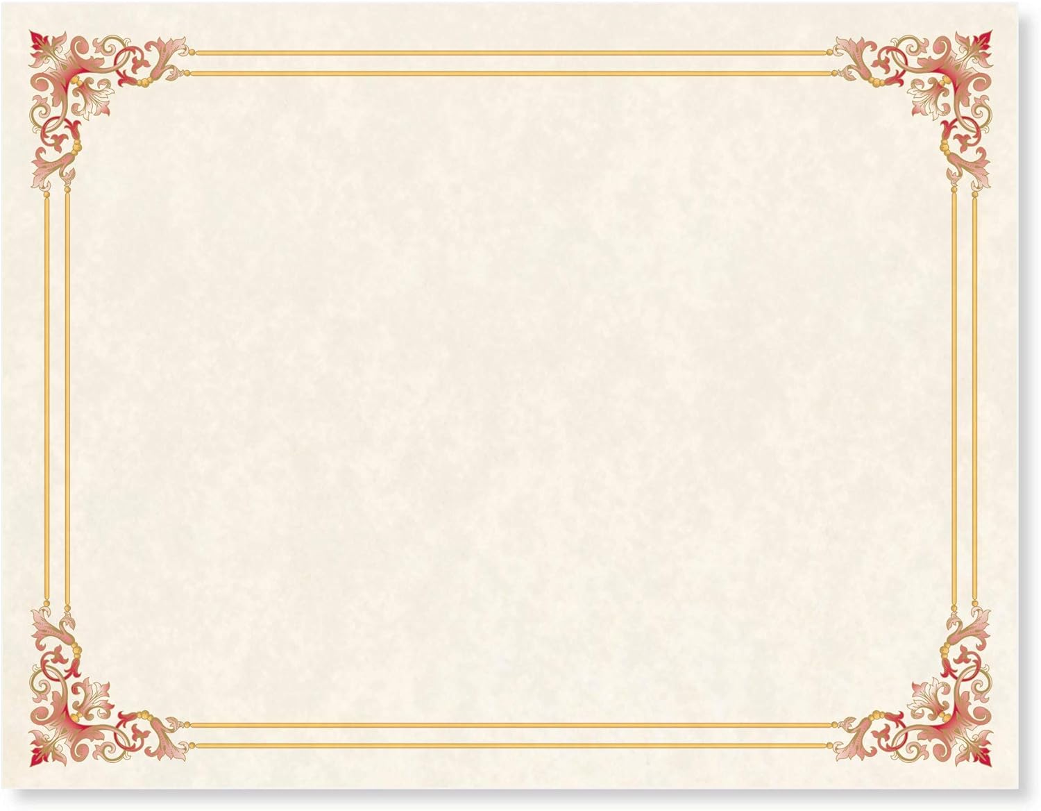 PaperDirect Red and Gold Foil Accents on Renaissance Standard Certificates, 8½ x 11, 100 Count, Certificates and Awards Paper, for School, Work, Diplomas & Award Certificates