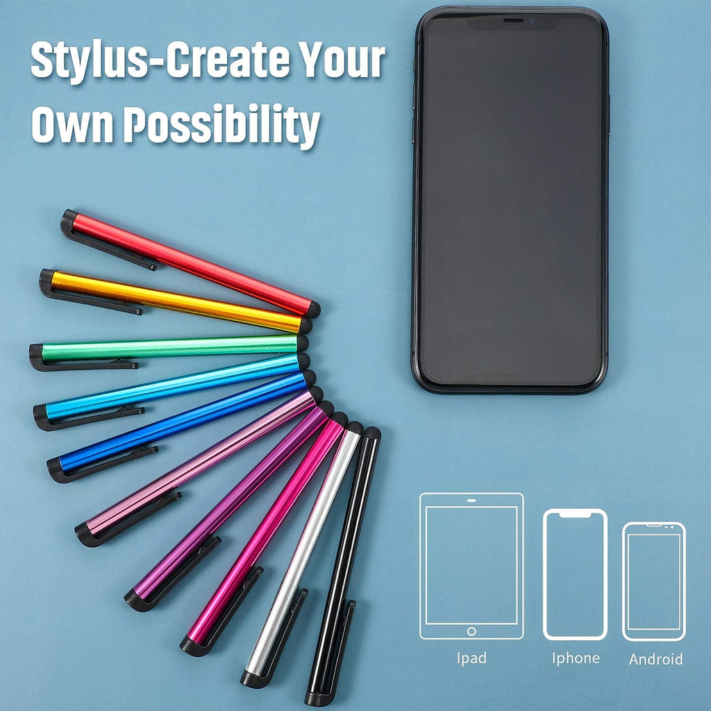 Outus 30 Pieces Stylus Pens for Touchscreen Capacitive Slim Stylus Pens for Universal Touch Screens Devices, Compatible with iPhone, Ipad, Tablet (10 Colors)