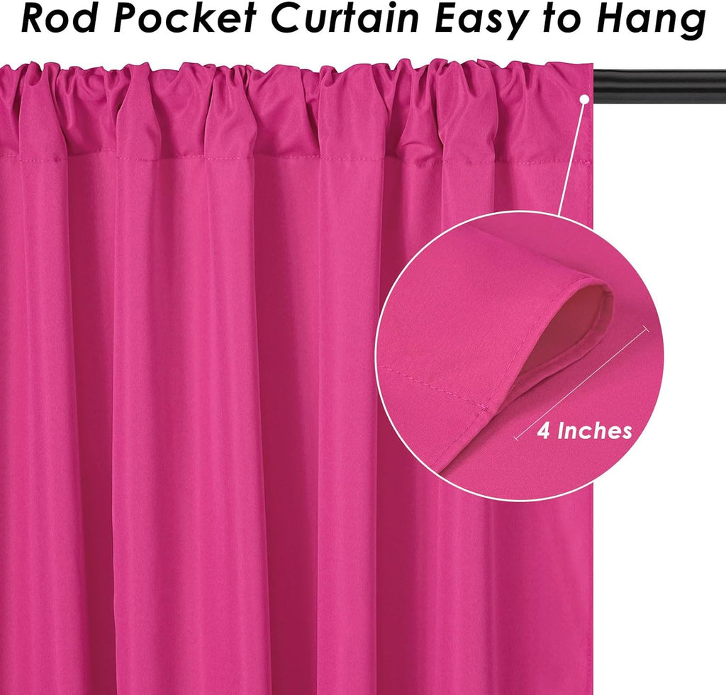 Hot Pink Backdrop Curtains 10x10ft: Polyester Parties Backdrop Drapes Panels - Fuchsia Baby Shower Birthday Photography Fabric Background