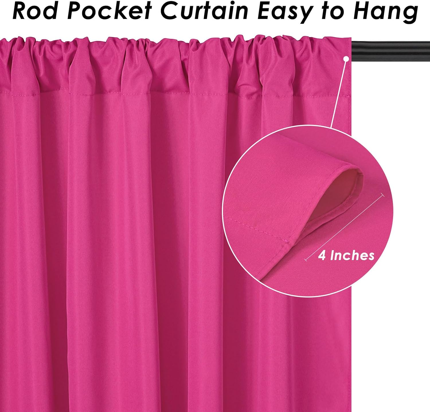 Hot Pink Backdrop Curtains 10x10ft: Polyester Parties Backdrop Drapes Panels - Fuchsia Baby Shower Birthday Photography Fabric Background