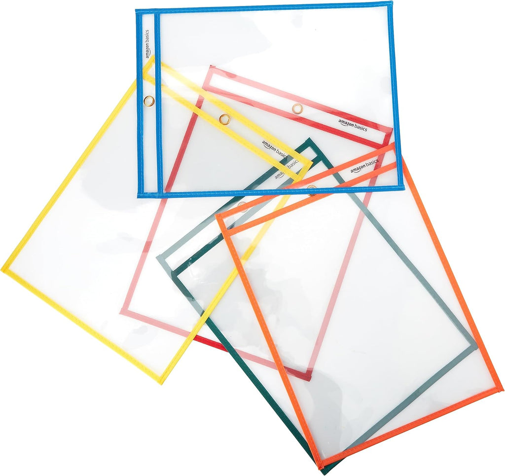 Amazon Basics Heavy Duty Ticket Holder 8.5" X 11", Pack of 150, Multi-color