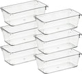 Ravinte 6 Pack Drawer Organizer - 3" X 6" Plastic Storage Bins, Acrylic Organizers with Non-Slip Pads Clear Desk Storage Tray for Makeup, Jewelries, Kitchen Utensils, Bathroom and Office