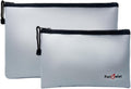 Fireproof Safe Money Document Bags - 2 Pack 13.4" x 9.8" and 10.6" x 6.7" Waterproof Zipper Bag, Fire & Water Resistant Storage Organizer Pouch for A4 A5 Documents Holder,File,Cash,Passport,Tablet