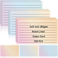 100 Pack Ruled Index Cards 3x5 Gradient Colored Index Cards Heavy Weight Note Cards 180gsm Flashcards Double Sided Notecards Lined Recipe Cards for Studying Drawing