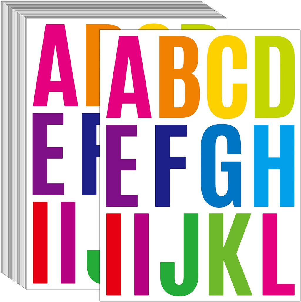 24 Sheets 2 Inch Self Adhesive Letters Stick on Vinyl Letters Capital Letter Stickers Alphabet Sticker Letter Number for Outdoor Poster Mailboxes Crafts