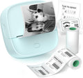 JD-23 Sticker Printer, Mini Portable Thermal Printer Print Pod, Inkless Bluetooth Label Maker Machine for DIY Crafts, Journaling, Office & Home Use, Includes 2 Rolls Sticker Paper