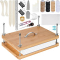 NiHome 35 PCS Book Press Binding Kit for Notebooks, Lesson Plans, Document Organization - Compact Bamboo Bookbinding Tools, Book Binding Supplies with Portable Handle for Beginners DIY