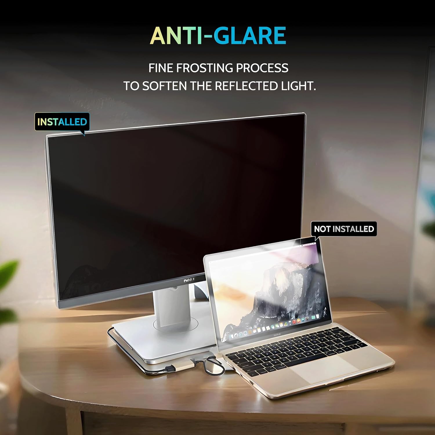[2 Pack] 24 Inch Privacy Screen for Computer Monitor 16:10 Aspect Ratio, Eye Protection Anti Blue Light Glare Shield, 24inch Removable Black Blackout Anti Spy Desktop Security Private Filter