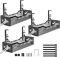 Under Desk Cable Management Tray 3 Pack, Cable Management Under Desk No Drill, Cable Organizer with Clamp for Wire Management, Cord Organizer for Office, Home - No Damage to Table (Black)